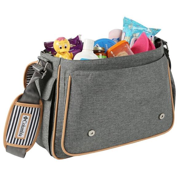 Columbia Sunshine Springs Messenger Diaper Bag, Grey - Picture 1 of 6